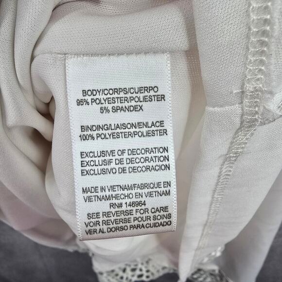 Donna Ricco White Sleeve Less Lace Zipper Y2K Retro Indie Flare Dress 8 - Picture 8 of 8